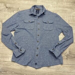 Johnnie-O Shirt Mens Small Top‎ Shelf Blue Stripe Flannel Lodge Stretch Casual